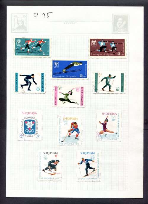 Sport - 11 Stamps Mounted(Hinged) on Album Page