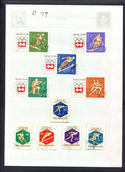 Sport - 10 Stamps Mounted(Hinged) on Album Page