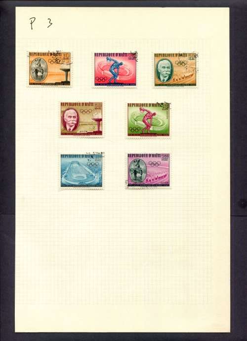 Sport - 7 Stamps Mounted(Hinged) on Album Page