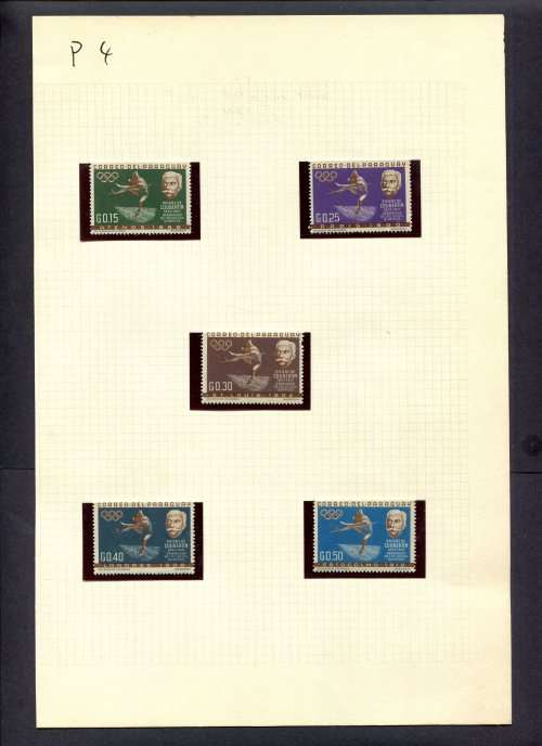 Sport - 5 Stamps Mounted(Hinged) on Album Page