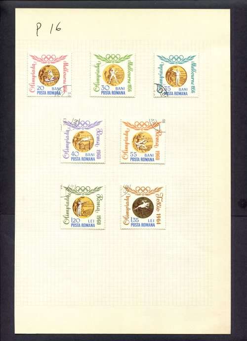 Sport - 7 Stamps Mounted(Hinged) on Album Page