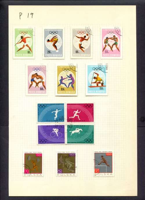 Sport - 14 Stamps Mounted(Hinged) on Album Page
