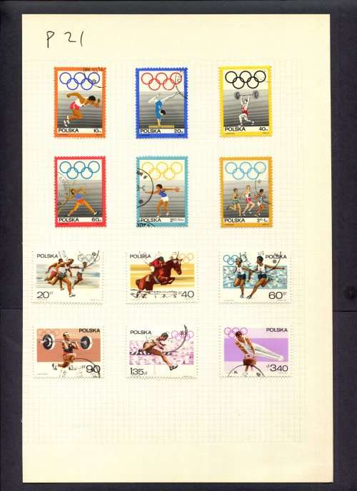 Sport - 12 Stamps Mounted(Hinged) on Album Page