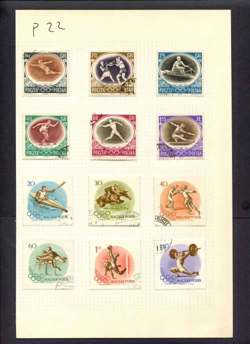 Sport - 12 Stamps Mounted(Hinged) on Album Page