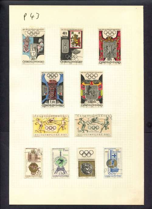 Sport - 11 Stamps Mounted(Hinged) on Album Page