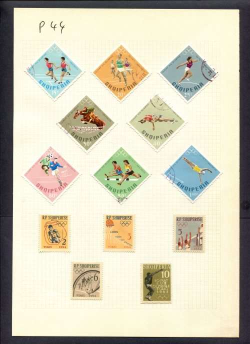 Sport - 13 Stamps Mounted(Hinged) on Album Page