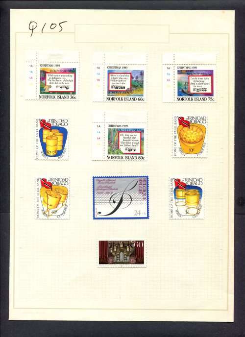 Music - 10 Stamps Mounted(Hinged) on Old Album Page