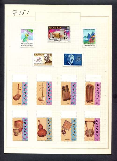 Music - 13 Stamps Mounted(Hinged) on Old Album Page