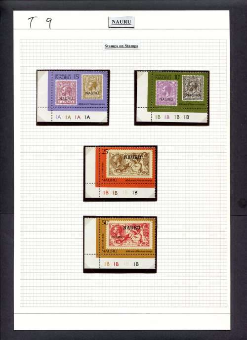 Nauru - 4 Stamps Mounted(Hinged) on Old Album Page