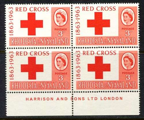 Rhodesia and Nyasaland - 1 Imprint Block of 4 - 1963 - MNH