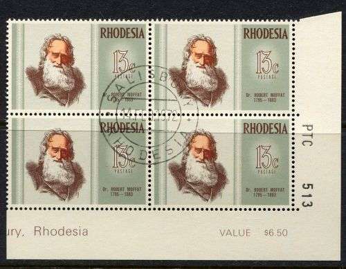 Rhodesia - 1 PTC Block of 4 - 1972 - Used(CTO)