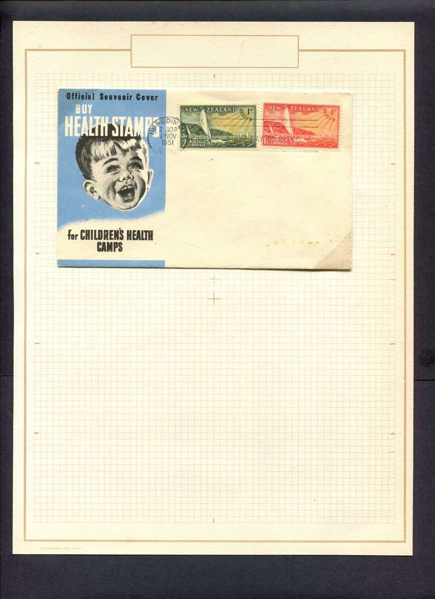 New Zealand - 105 Stamps (mint stamps mounted) + 1 Cover Mounted(Hinged) on 11 Album Pages