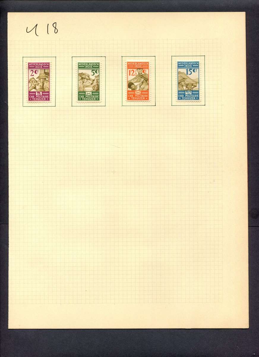 Netherlands Indies - 4 Stamps Mounted (Hinged) On Album Page