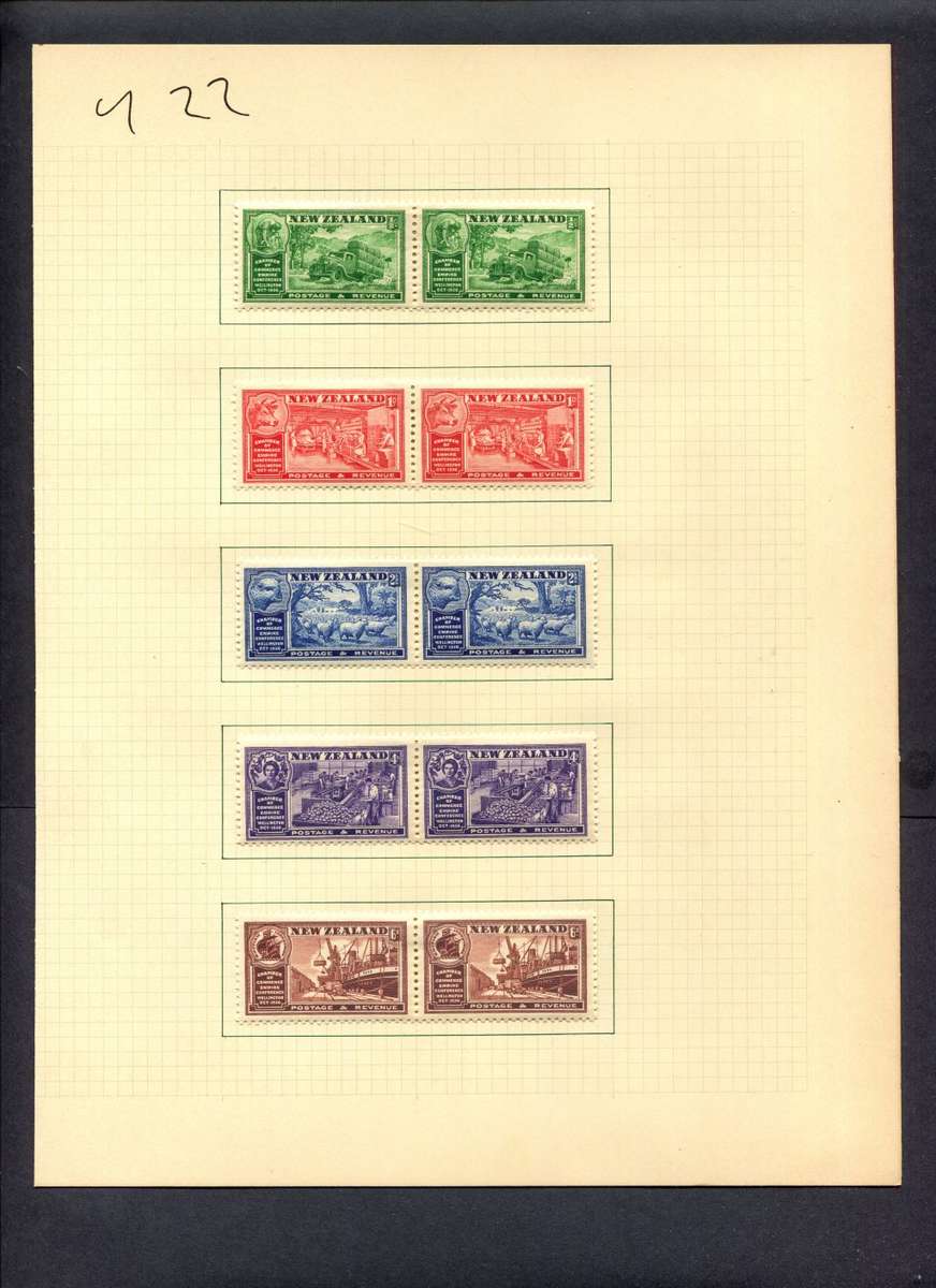 New Zealand - 10 Stamps Mounted (Hinged) On Album Page