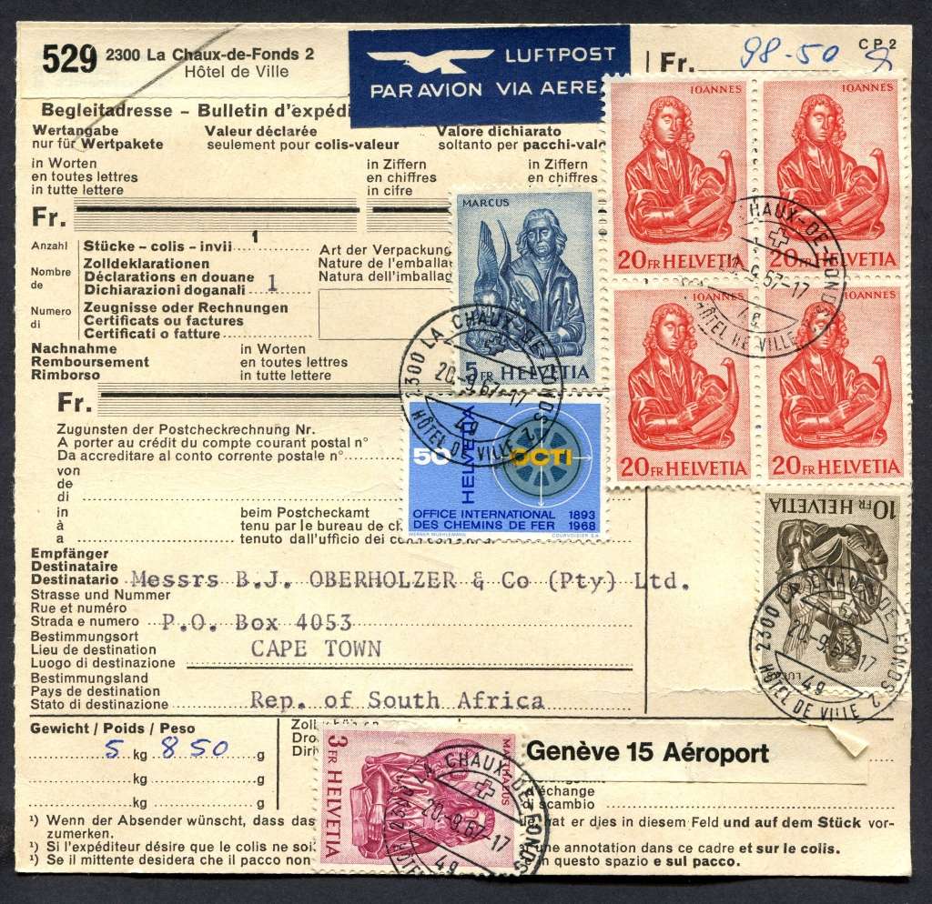 Switzerland - Parcel Card