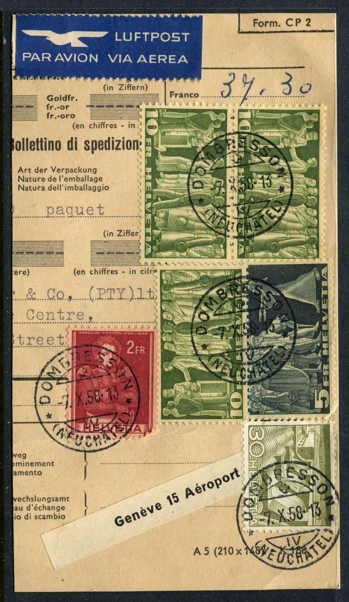 Switzerland - Used on Piece