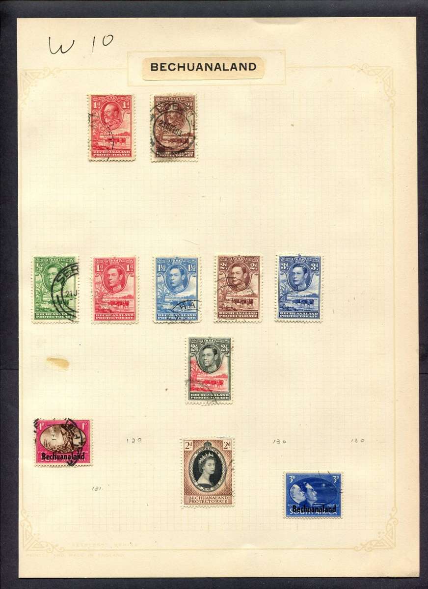 Bechuanaland - 11 Stamps Mounted (Hinged) On Album Page