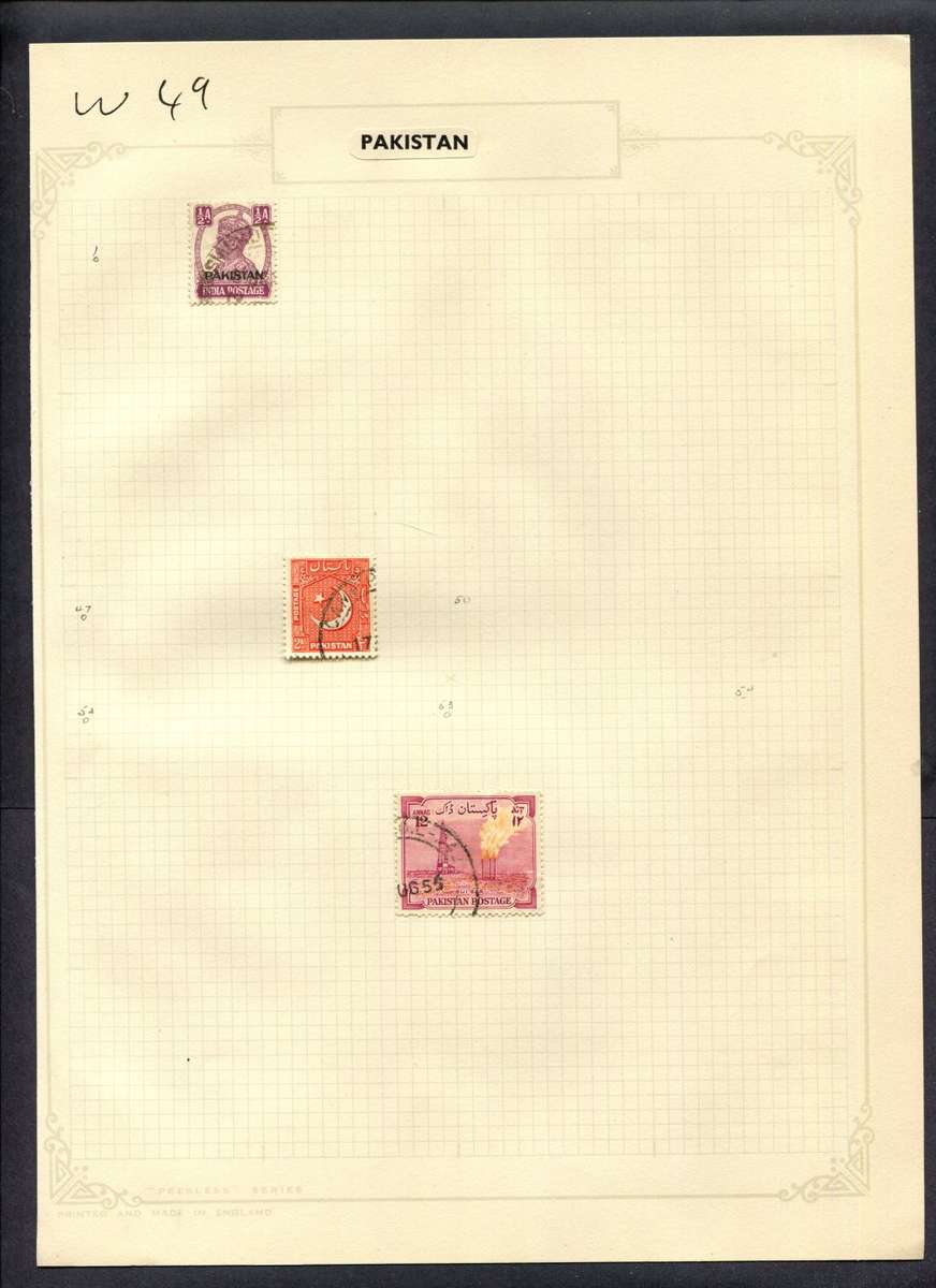 Pakistan - 3 Stamps Mounted (Hinged) On Album Page