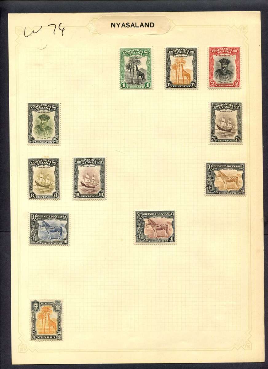 Nyassa Company - 11 Stamps Mounted (Hinged) On Album Page