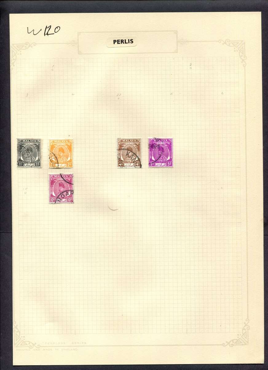 Malaysia - 5 Stamps Mounted (Hinged) On Album Page