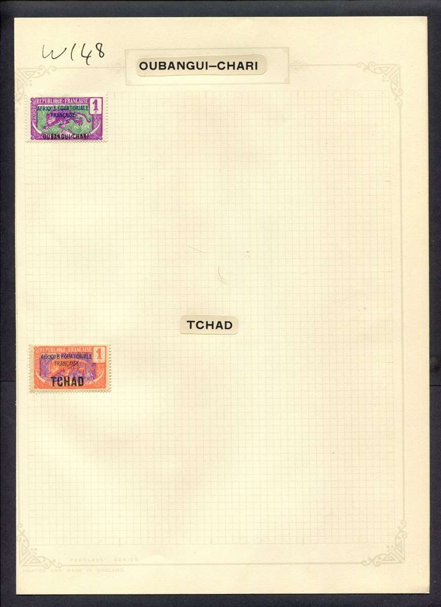 Oubangui-Chari/Chad - 2 Stamps Mounted (Hinged) On Album Page
