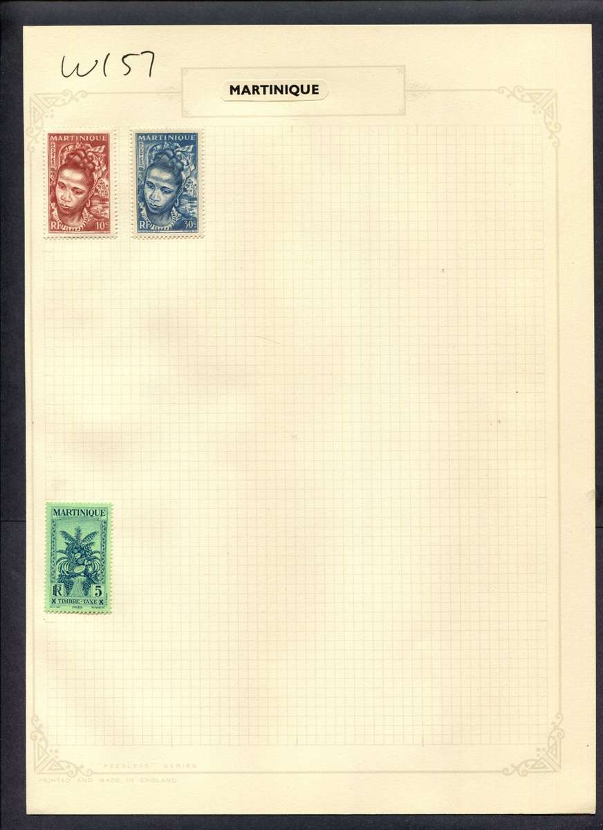 Martinique - 3 Stamps Mounted (Hinged) On Album Page