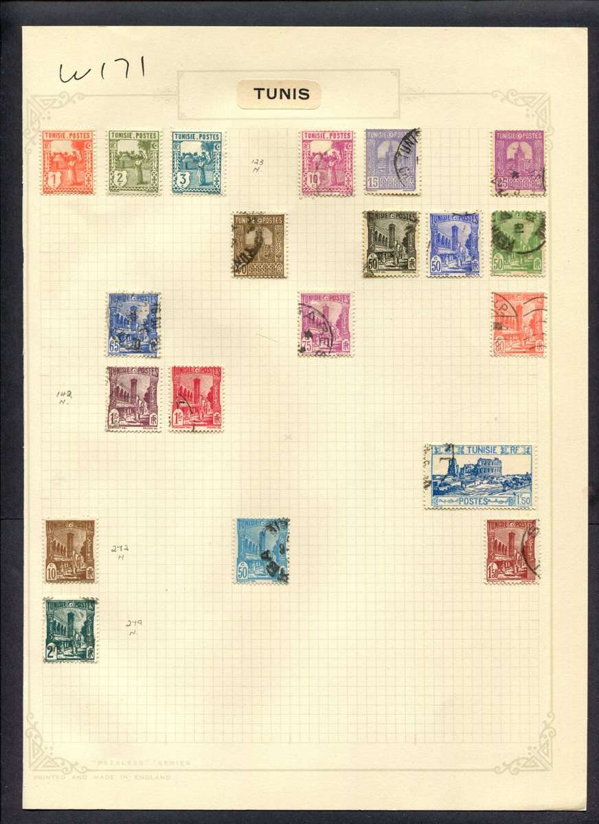 Tunisia - 20 Stamps Mounted (Hinged) On Album Page