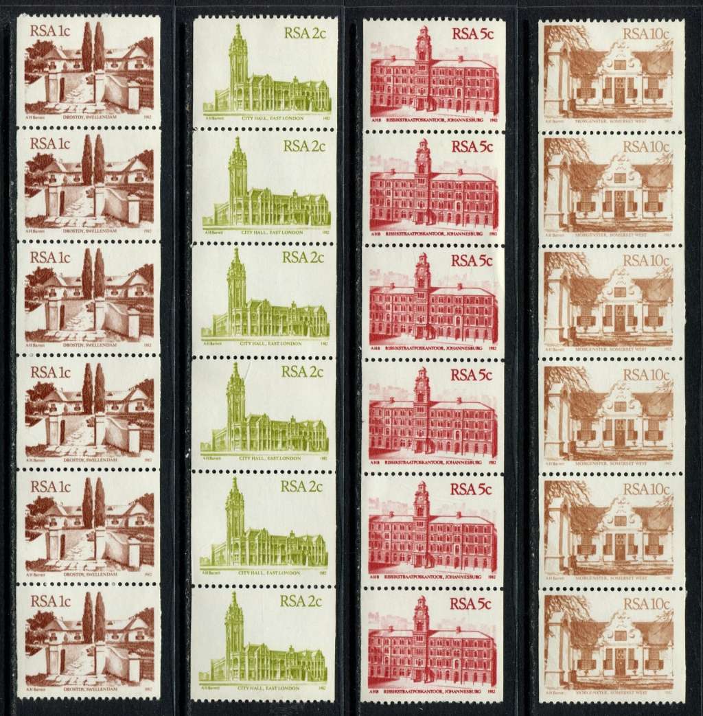 RSA - Set of 17 Control Blocks of 4 + coil Strips of 5 - 1982 - MNH