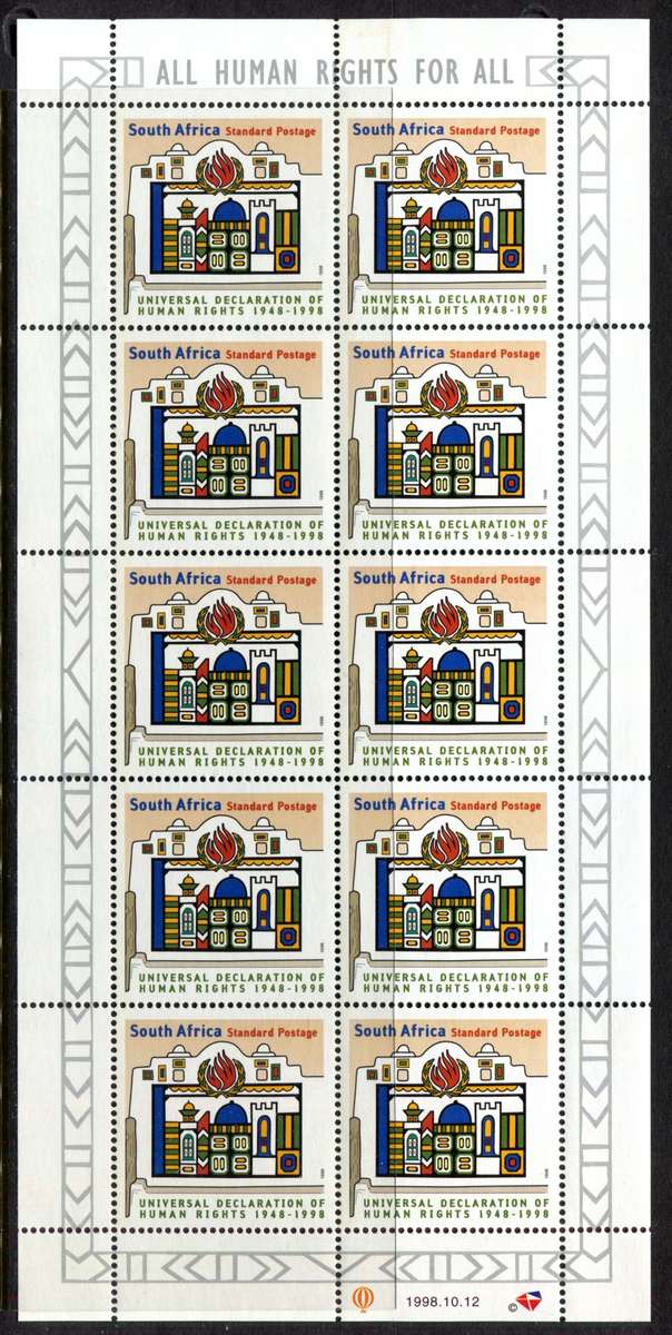 RSA - Sheet of 10 - 1998 - MNH