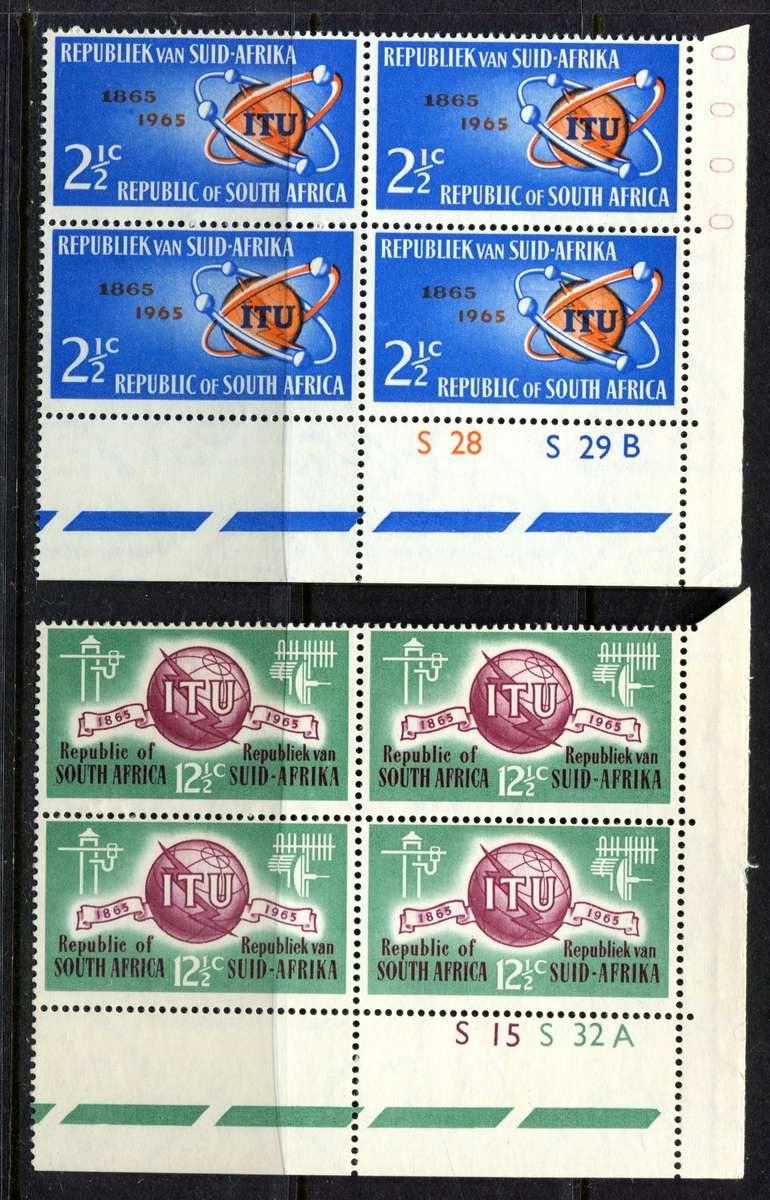 RSA - 2 Control Blocks of 4 - 1965 - MNH