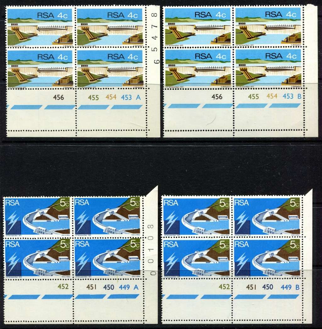 RSA - Set of 6 Control Blocks of 4 - 1972 - MNH - 2 Scans