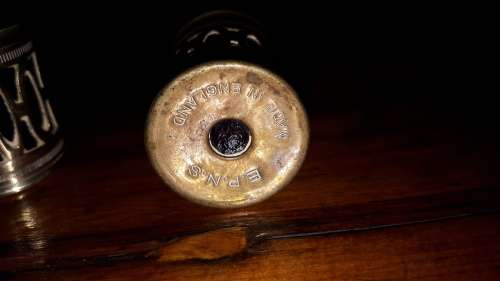 VINTAGE SILVER PLATED Tiny Salt and Pepper Pots with cobalt blue inner liner