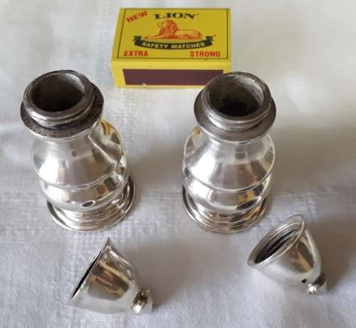 VINTAGE HEAVY SILVER PLATED SALT AND PEPPER SHAKER SET