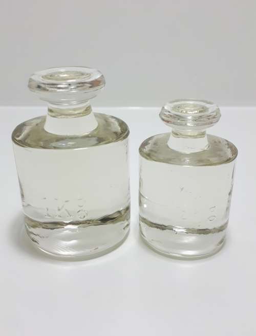 Vintage Set Of Two Graduating Glass Paperweights (Scale Design)