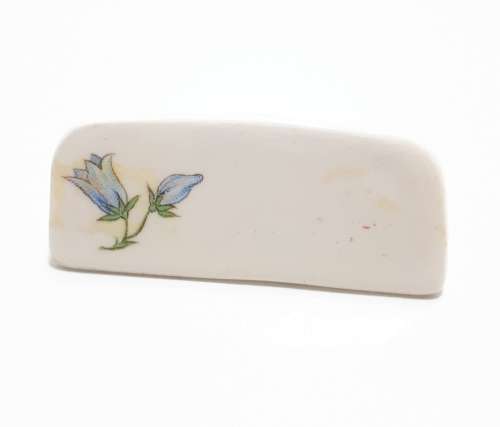 Set Of Six Identical Fine Porcelain Vintage Name Place Stands  Bluebell Flower