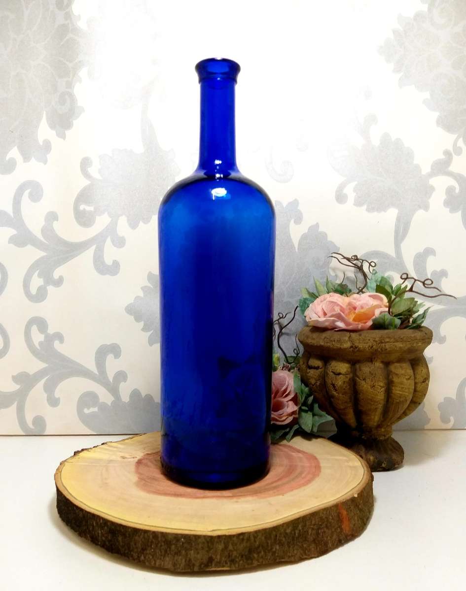 Stunning Large Cobalt Blue 1 Litre Bottle