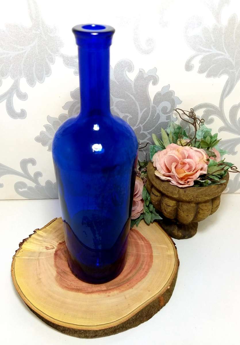 Stunning Large Cobalt Blue 1 Litre Bottle
