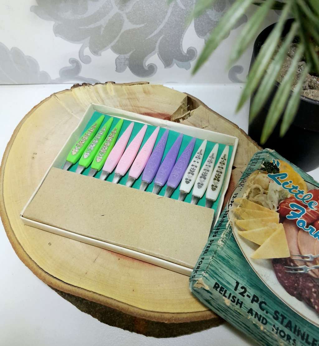 Complete Boxed Set Of Little Forks For Hors d` Oeuvres