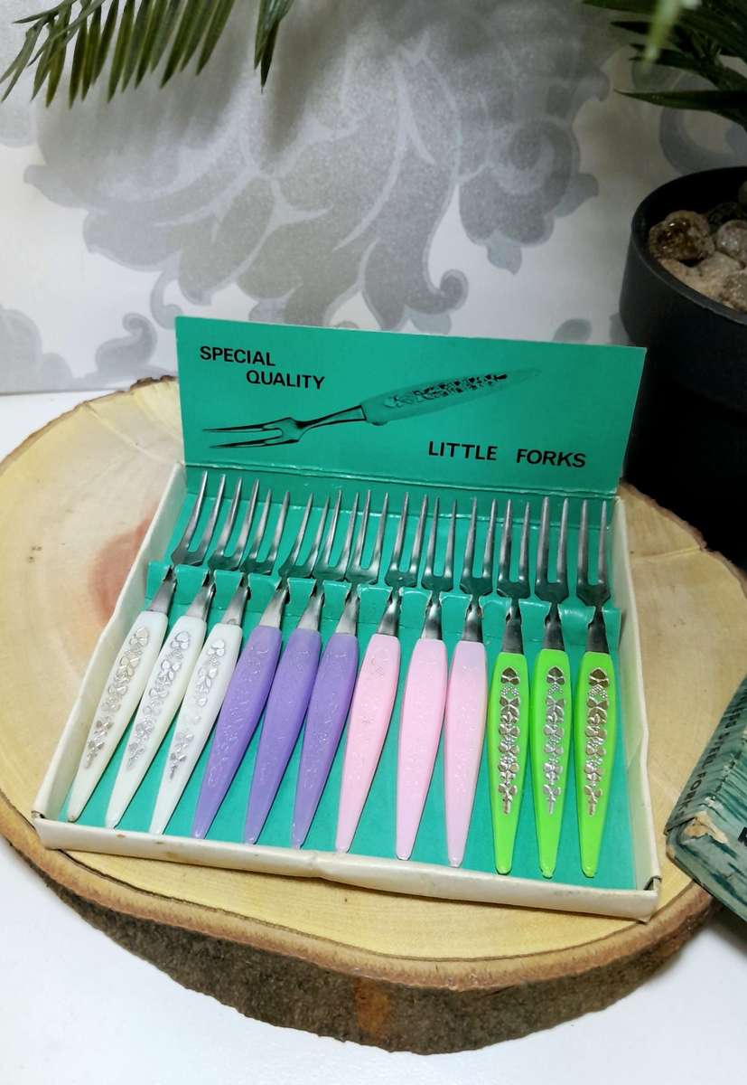 Complete Boxed Set Of Little Forks For Hors d` Oeuvres