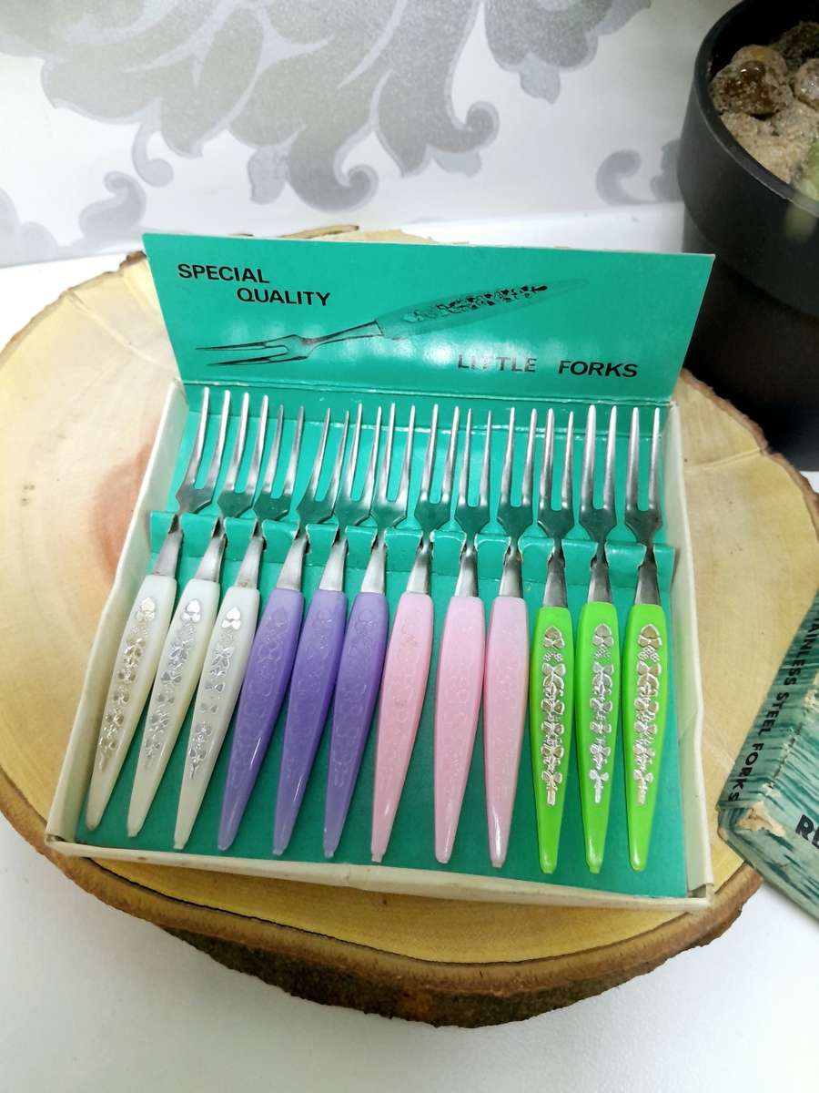Complete Boxed Set Of Little Forks For Hors d` Oeuvres