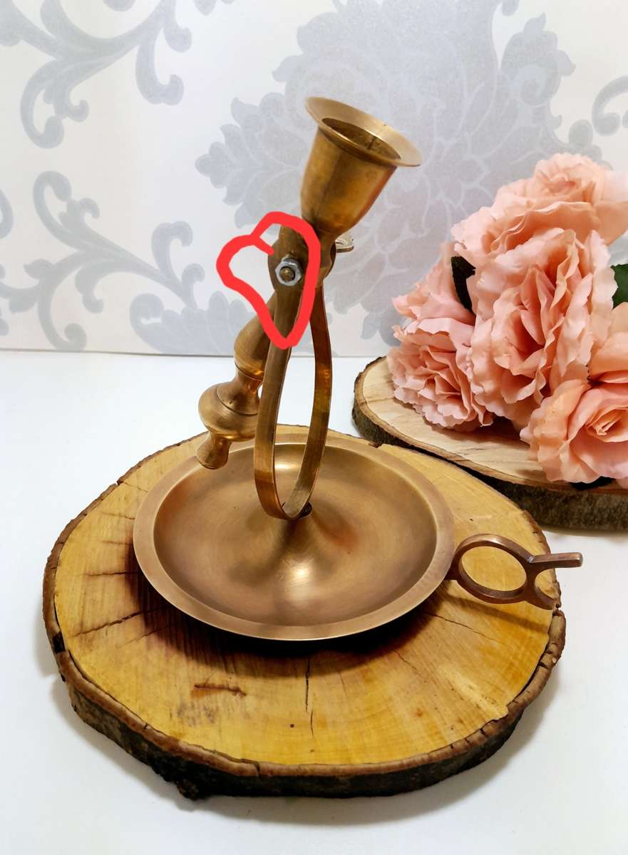 Unique Vintage Single Brass Pendulum Candle Holder