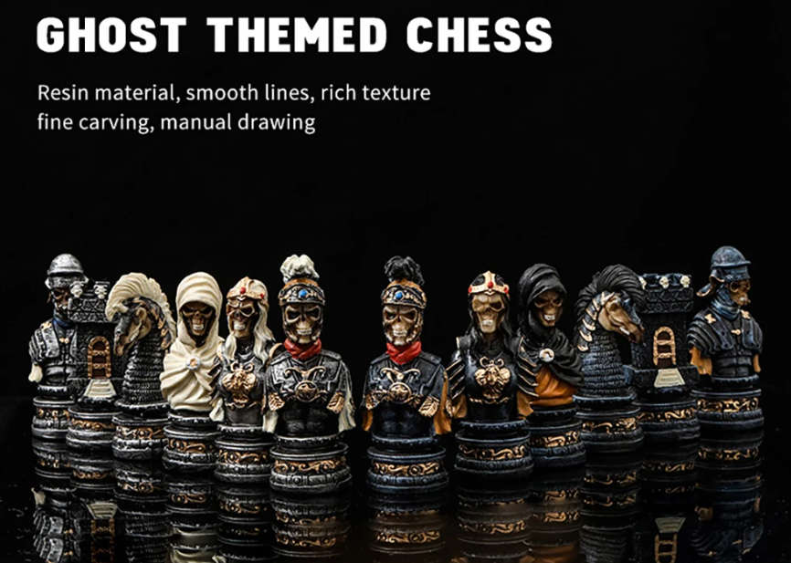Skeleton Character themed chess set