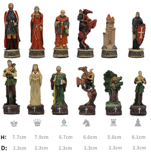 Robin Hood Character themed chess game - only chess pieces