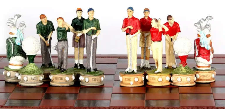 Golf Character themed chess set