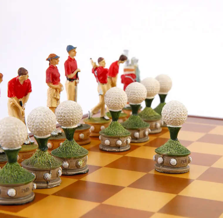 Golf Character themed chess set