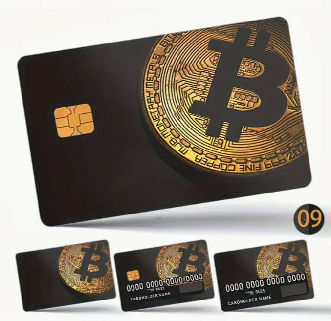 Bitcoin Bank Cards Stickers - Black