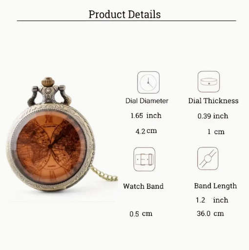 World Globe Pocket Watch