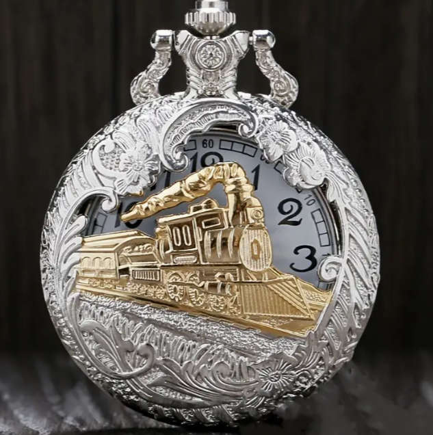 Train - Gold Pocket Watch