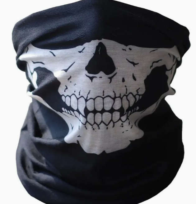 Breathable Seamless Skull Face Mask for Bikers and Halloween Cosplay