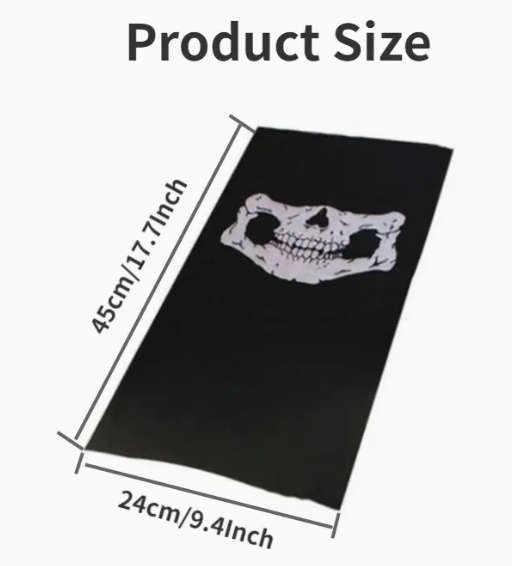 Breathable Seamless Skull Face Mask for Bikers and Halloween Cosplay